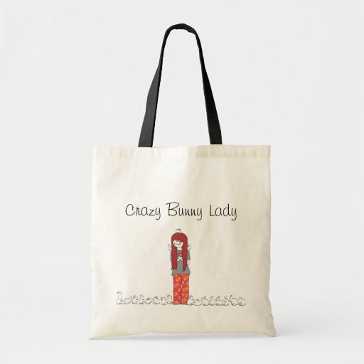 CRAZY BUNNY LADY TOTE BAG Zazzle