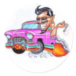 crazy car round stickers
