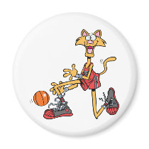 Crazy-Cat-and-Basketball magnets by sportydesigns Crazy-Cat-and-Basketball magnets
