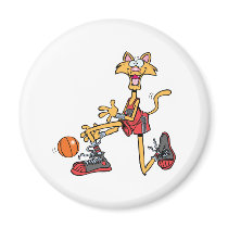 Crazy-Cat-and-Basketball magnets by sportydesigns Crazy-Cat-and-Basketball magnets