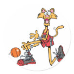 Crazy-Cat-and-Basketball Stickers