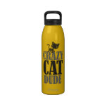 Crazy cat dude reusable water bottle