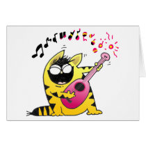 Crazy Cat Guitarist cards by Toonboy Crazy Cat Guitarist cards