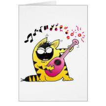 Crazy Cat Guitarist Cards