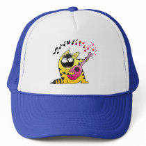 Crazy Cat Guitarist hats by Toonboy Crazy Cat Guitarist hats