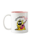 Crazy Cat Guitarist mugs by Toonboy Crazy Cat Guitarist mugs