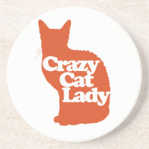 Crazy cat lady beverage coasters