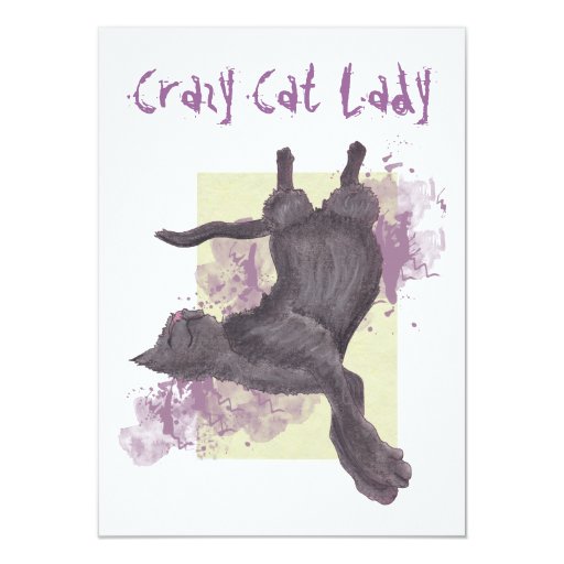 Crazy Cat Lady Birthday Invites Zazzle