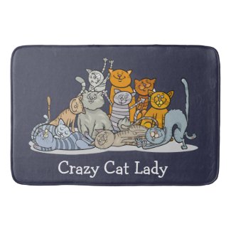 Crazy Cat Lady Design Bath Mat