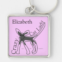 Crazy Cat Lady Funny Cat Personalized Design Keychains