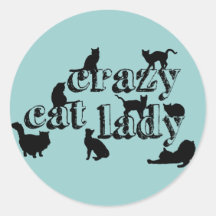 Crazy Cat Lady (in all colours) Stickers