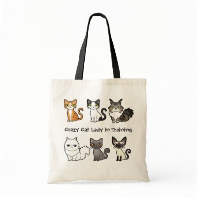Crazy Cat Lady in Training (design your own cat) Bags