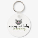 Crazy cat lady in training keychains