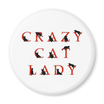 Crazy Cat Lady Fridge Magnets