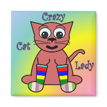 Crazy Cat Lady magnets