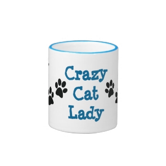 Crazy Cat Lady Pawprints Design Coffee Mug