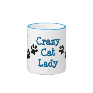 Crazy Cat Lady Pawprints Design Coffee Mug