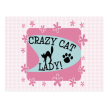Crazy Cat Lady - Retro Postcard