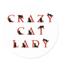 Crazy Cat Lady Round Stickers