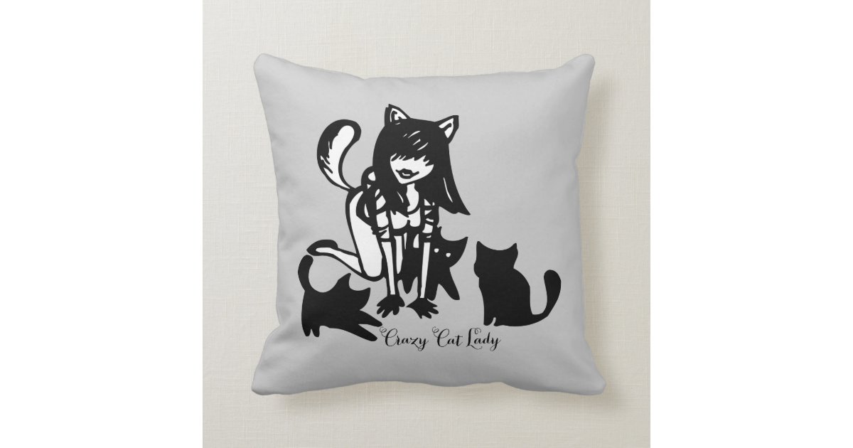 cat lady pillow