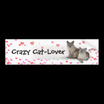 Crazy Cat-Lover bumper stickers