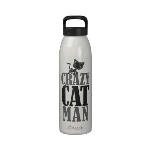 Crazy Cat Man Water Bottle