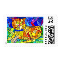 Crazy Cat Quilt Postage Stamps