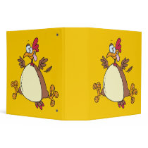 crazy chicken hen cartoon binders