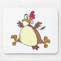 crazy chicken hen cartoon mouse pads