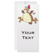 crazy chicken hen cartoon custom rack card