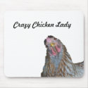 Crazy Chicken Lady mousepad