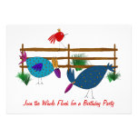 Crazy Chickens Down on the Farm Birthday Party Invitations