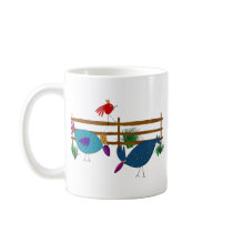 Crazy Chickens Down on the Farm Coffee Mugs