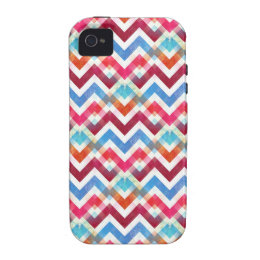 Crazy Colorful Chevron Stripes Zig Zags Pink Blue iPhone 4/4S Covers