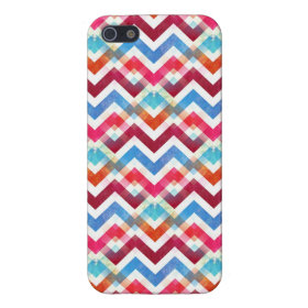 Crazy Colorful Chevron Stripes Zig Zags Pink Blue iPhone 5 Covers