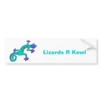 Crazy Colorful Lizard Bumper Sticker