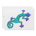 Crazy Colorful Lizard Personalized Invites