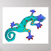 Crazy Colorful Lizard Poster