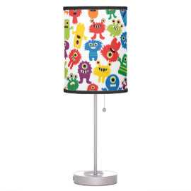 Crazy Colorful Monsters Kids Table Lamp