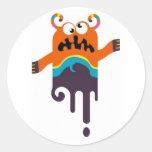 crazy colors round stickers