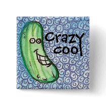 Crazy cool cucumber button by conroyaltee Crazy cool cucumber button