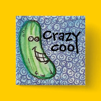 Crazy cool cucumber button