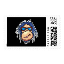 crazy cool monkey face postage stamps