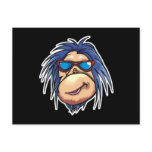 crazy cool monkey face post card
