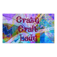Crazy Craft Lady Blue Purple Butterfly Chevron Col Business Card Templates