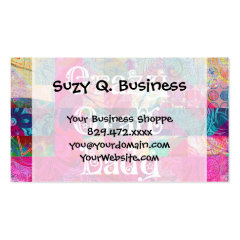 Crazy Craft Lady Colorful Pattern Vibrant Crafting Business Card Templates