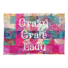 Crazy Craft Lady Colorful Pattern Vibrant Crafting Towels