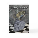 Crazy Creature Birthday Card zebrat on skull