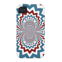 Crazy Dog Lover Paw Prints Red Blue Pattern Case-Mate iPhone 4 Case