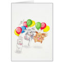 Crazy dogs with balloons cards